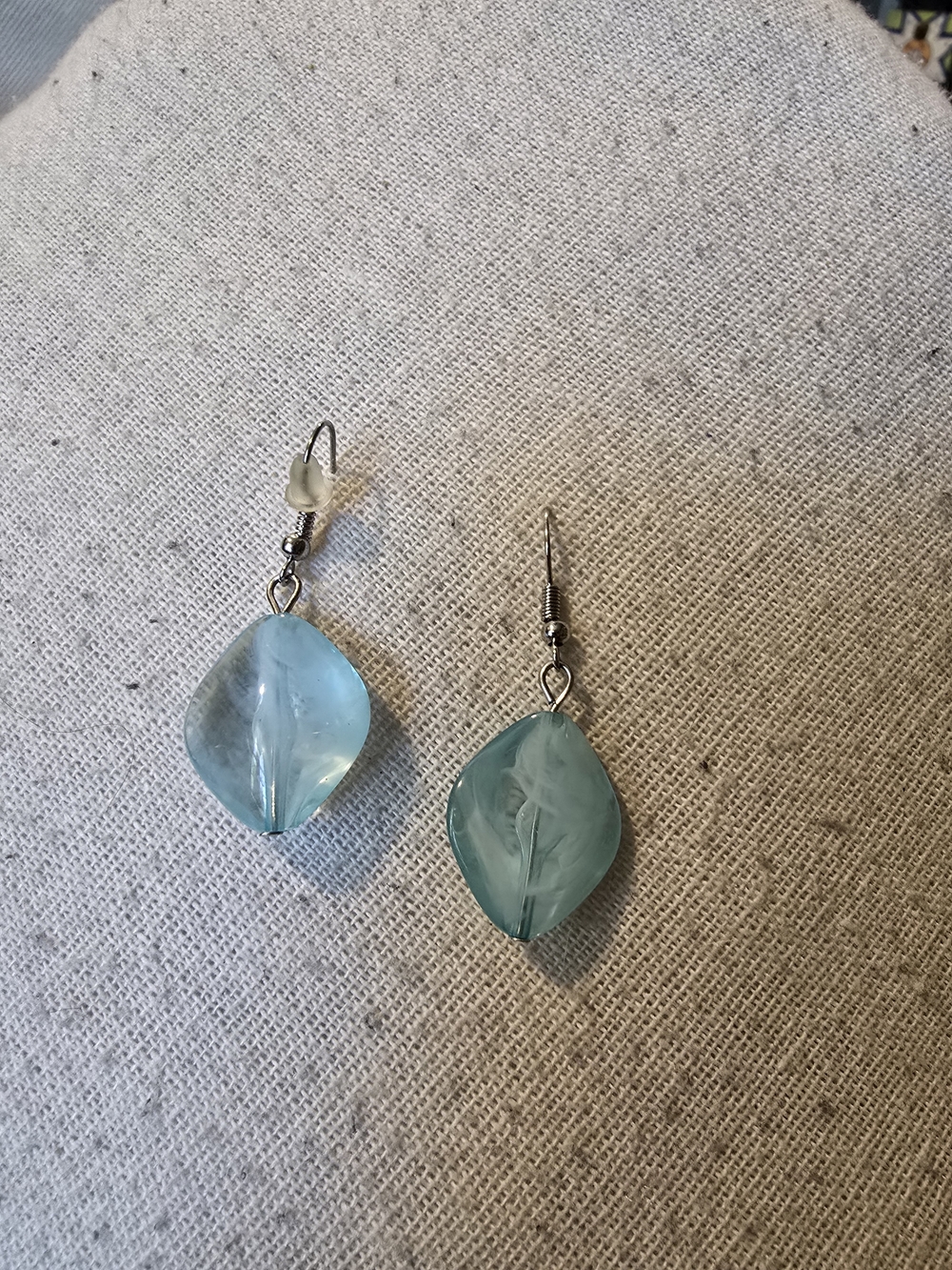 Light Aqua Glass Drop Earrings - Women Jewelry